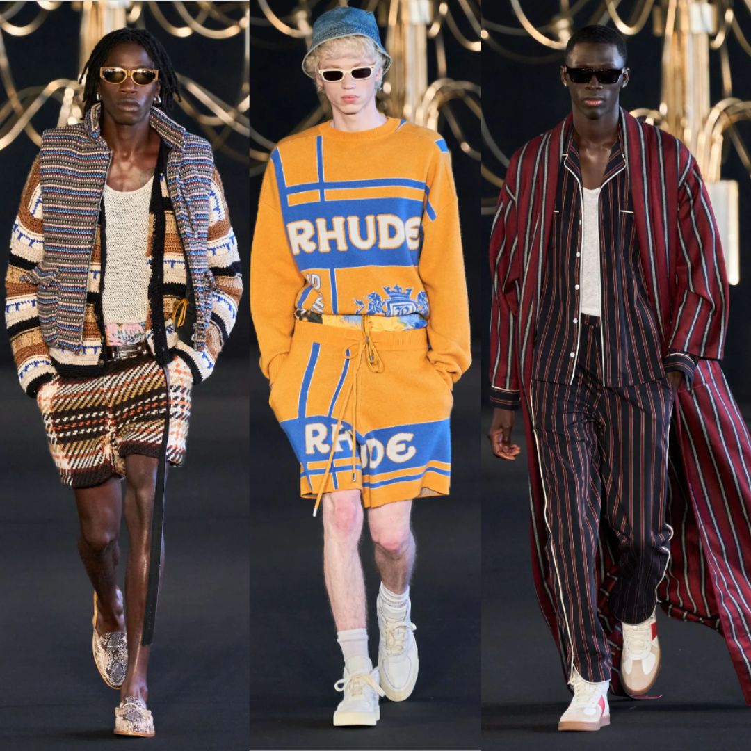 Retour sur la place du streetwear à la Fashionweek 2023 à Paris. Ici 3 tenues de la célèbre marque RHUDE.